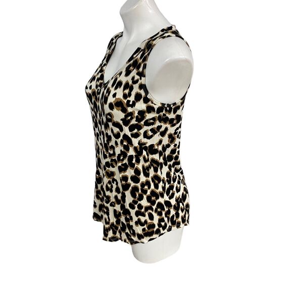 Maurices Top Womens Medium Animal Print Shirt Sleeveless Work Office Casual - Picture 7 of 12